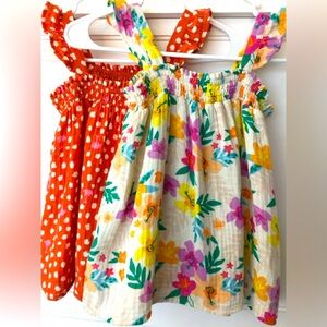 2 Cat & Jack target girls medium tank sun top elastic bodice gauzy beach summer